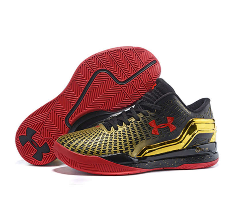 Under Armour ClutchFit Drive Low Stephen Curry Shoes Gold Black Red