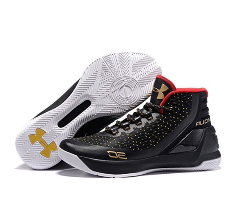 Under Armour Stephen Curry 3 Shoes black white golden