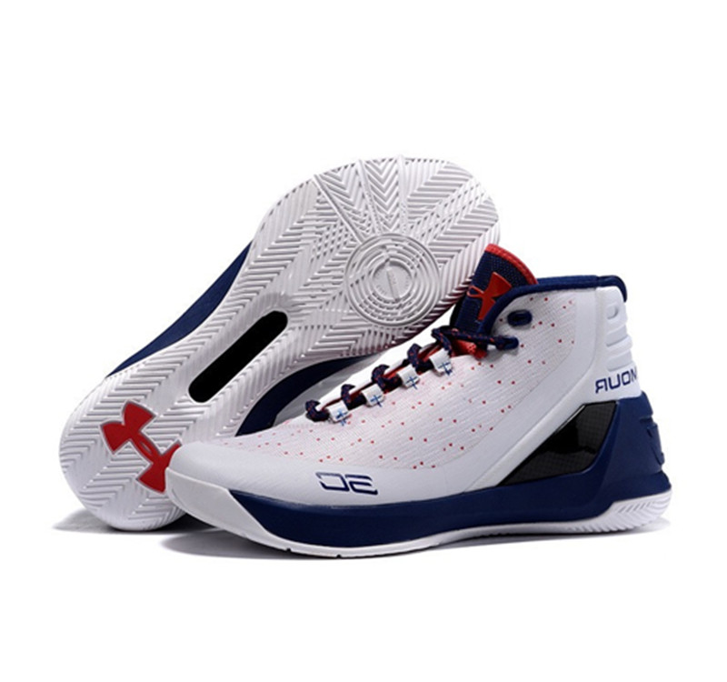 Under Armour Stephen Curry 3 Shoes white blue red